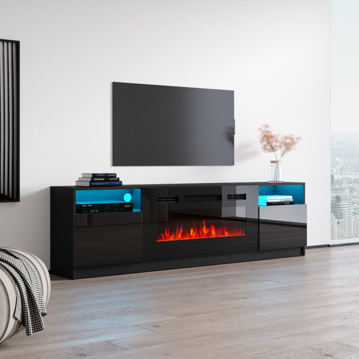 Orren Ellis Delaine TV Stand for TVs up to 90" with Electric Fireplace